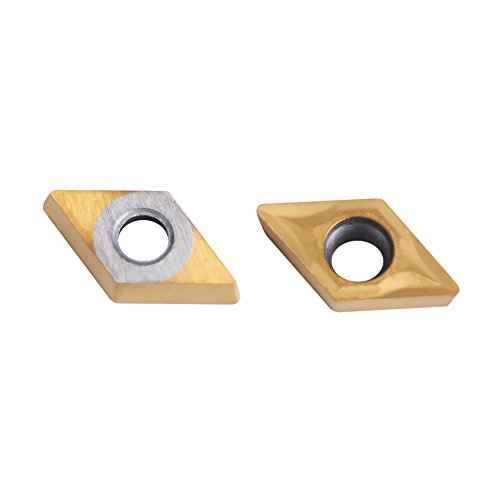 Metal Lathe Carbide Inserts, DCMT070204, Cnc Inserts, Tungsten Carbide Lathe Tips, Stainless Steel Lathe Tools Inserts with Box for Metal Cutting Lathe Tool,10pcs