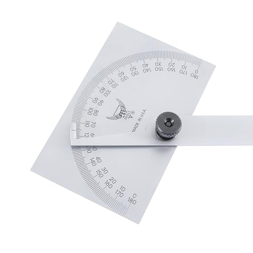 PEC Tools 5170SS Stainless Steel Angle Protractor – Made in USA, 0–180°
