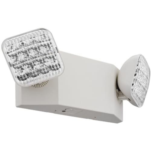 Lithonia Lighting Basics LED Emergency Light - White, Square, Adjustable Heads, 120/277V, Generation 3