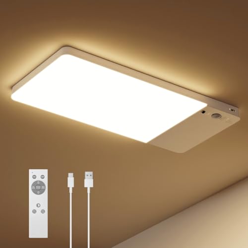 FULEN White Rechargeable Motion Sensor Ceiling Light 12000mAh Battery Pack