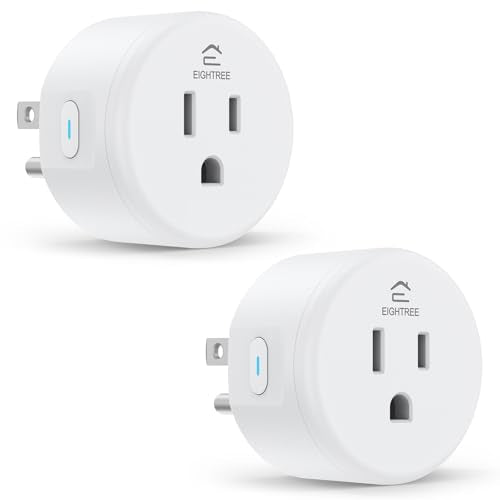 EIGHTREE WiFi Smart Plug Outlet 2-Pack with Alexa & Google Compatibility - Model 15A