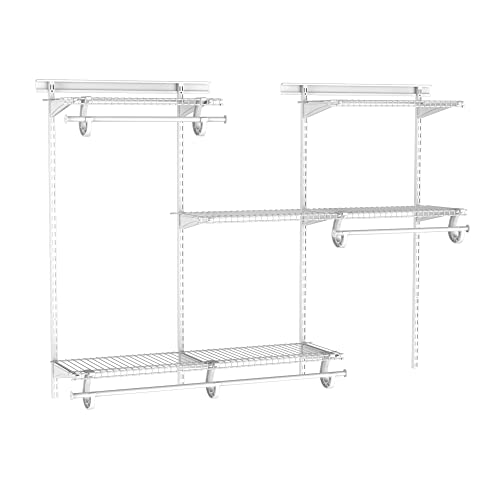 White Adjustable Closet Organizer System 4-6 ft. | Wire Shelves & Rods