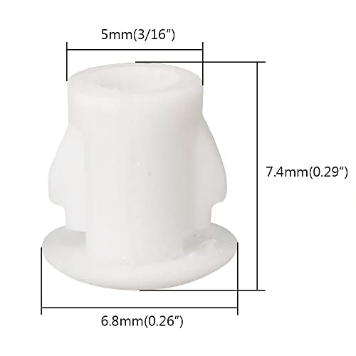 Alamic 3/16 inch White Plastic Flush Hole Plugs - Pack of 100 for Cabinets