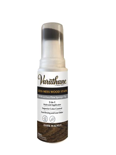Varathane 4oz Dark Walnut Wood Stain & Applicator - Less Mess, Water-Based Finish