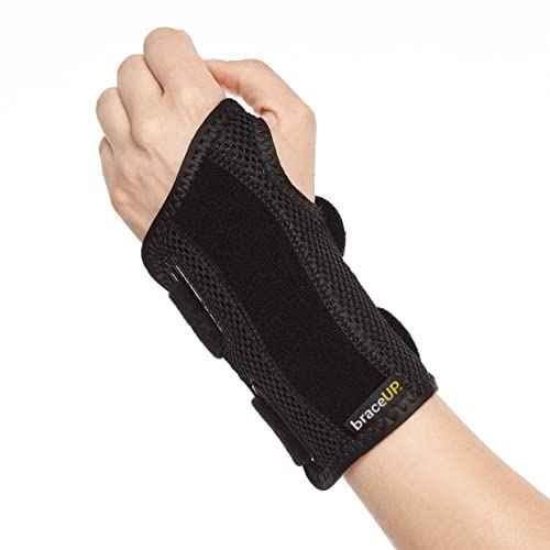 BraceUP Wrist Splint for Carpal Tunnel Right Left Hand Wrist Support for Women and Men, Daytime and Night Use, Wrist Brace for Pain Relief and Arthritis - Left Wrist (S/M)