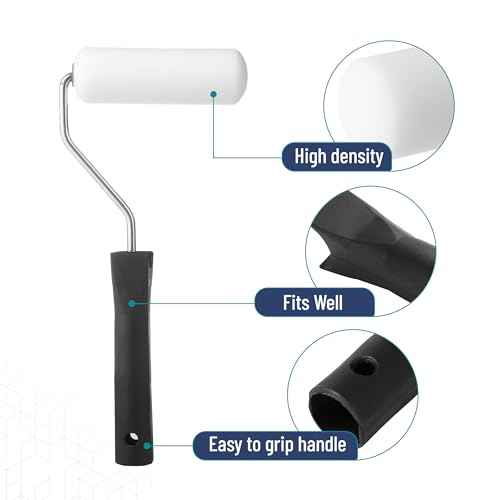 Bates- 4 Inch Foam Paint Roller Set, 8 pcs, Small Paint Roller Kit, 1x Black Plastic Paint Tray, 1x Tray Liner, 1x Roller Frame & 5X Foam Covers