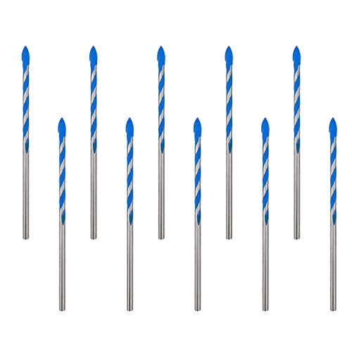10pcs Masonry Drill Bit Set 1/8" Drilling Dia Carbide Drill Bit for Glass, Tile and Ceramic