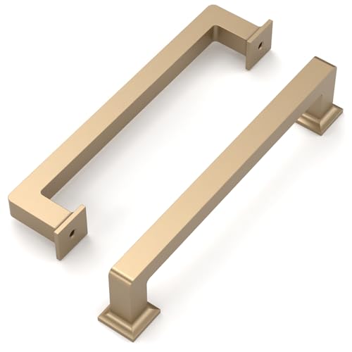 Amerdeco 10 Pack Champagne Bronze Kitchen Cabinet Handles 5-Inch Hole Centers