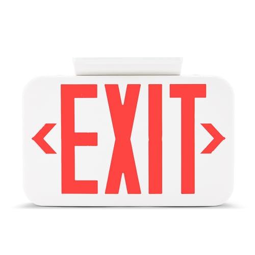 Amazon Basics 1-Pack LED Emergency Exit Sign Double Face UL Certified Fire Retardant Battery Backup