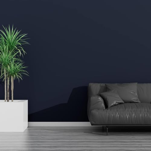 Decotalk Dark Blue Self Adhesive Wallpaper Peel and Stick Contact Paper 17.7"x120" for Cabinets & Walls