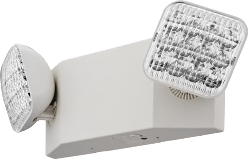 Lithonia Lighting Basics LED Emergency Light - White, Square, Adjustable Heads, 120/277V, Generation 3