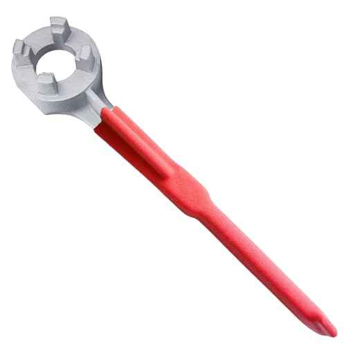 Aluminum Drum Wrench, Bung Wrench, Barrel Opener Tool for Opening 10 15 20 30 55 Gallon Drum, Fits 2" and 3/4" Bung Cap Red