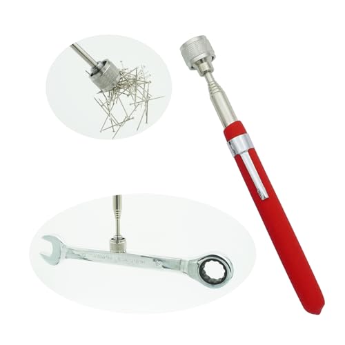 Telescopic Magnetic Pickup Tool Set, 10LB Magnet Pickup 30", 2LB Telescoping Pocket Magnet 25", Extendable LED Magnet Stick Tool 22" for Screws Nuts Pins