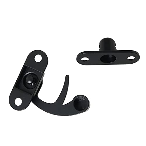 2pcs Antique Hook Hasp Latch Black Padlock Hasp Hook Lock for Jewelry Box Cabinet Toolbox Suitcase