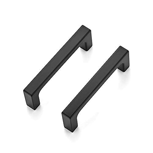 Ravinte Matte Black Kitchen Cabinet Handles 3 Inch Pulls - 10 Pack, Center 3" Hole