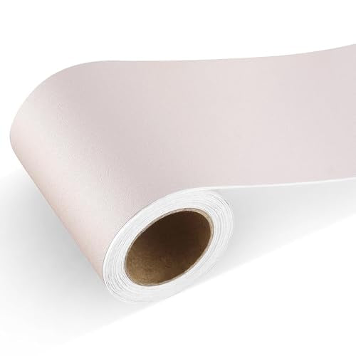 Nude Pink Wallpaper Border Peel and Stick Pink Mirror Frame Border Modern Bathroom Mirror Wall Borders Removable Self Adhesive Bulletin Board Borders for School Projects Shelves 3"x197"