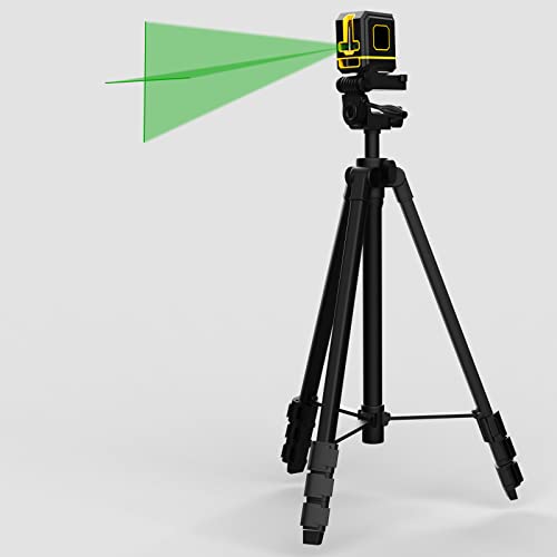 55" Aluminum Laser Level Tripod with Bubble Level - Matte Black, 1/4" QR Plate, Lightweight 1.2 lb