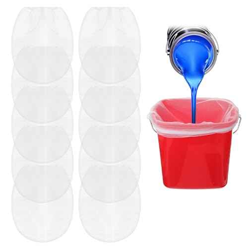 10 PCS Paint Strainer 1 Gallon, Paint Strainer Bags Regular Fine Mesh Elastic Top Bag Strainers for Paints Sprayers (White)