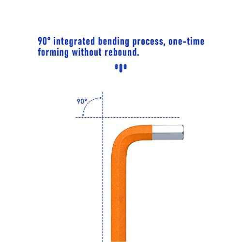 2 PCS 5mm Ball End Hex Key Allen Wrench,Internal Hexagonal Wrench, L Shaped Long Arm S2 Steel Repairing Tool£¬Orange