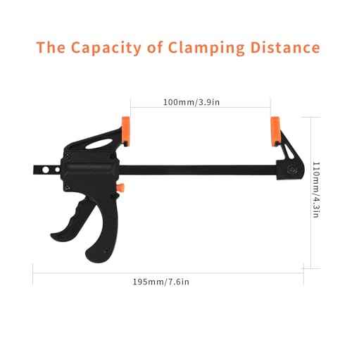 4 Inch Bar Clamps for Woodworking, 5 Pcs Trigger Quick Grip Clamps, One Handed Ratchet Wood Working Clamp, Mini Small Bar Woodworking Clamps for Wood Gluing Crafts (4Inch)