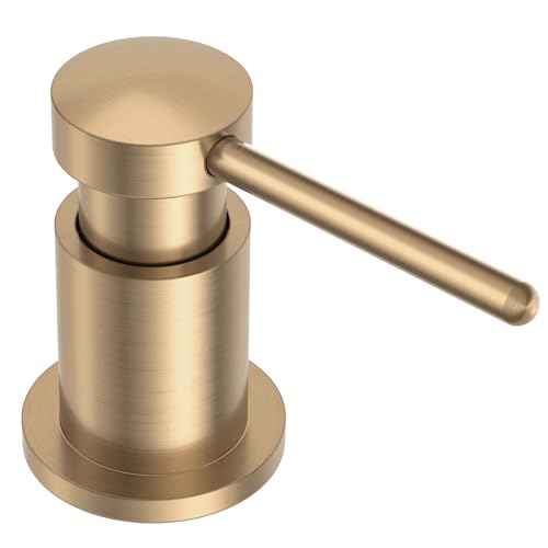Lava Odoro Champagne Gold Soap Dispenser for Kitchen Sink, Modern Brass Built in Countertop Pump Dispenser with 18 Oz Refillable Bottle, Kitchen Soap Dispenser Spot-Free, Champagne Gold, KSD-21