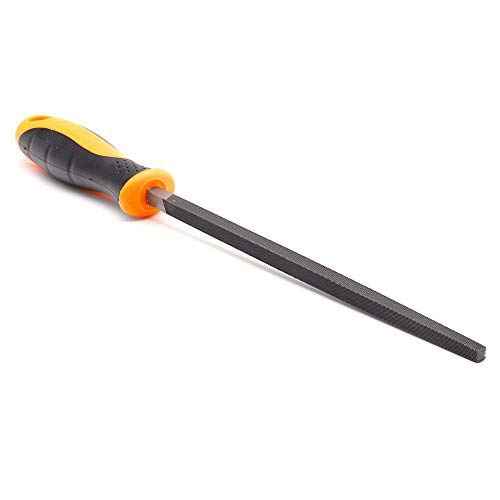 FINDER Bastard Cut Mill Square, 8 Inch Square File with High Carbon Hardened Steel, Ergonomic Grip, Plastic Handle, Hand File for Filing or Trimming Material Ideal for Wood, Metal, Plastic