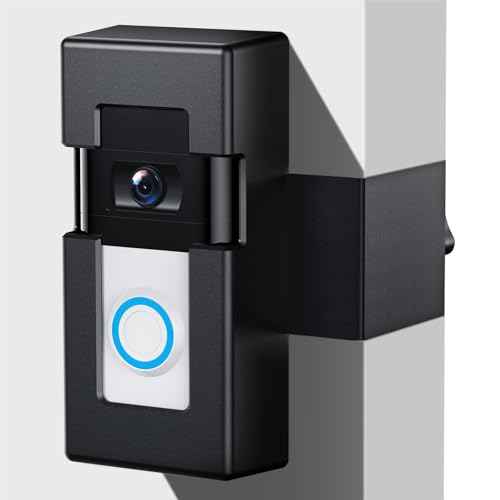 Anti-Theft Video Doorbell Mount Compatible with Ring/Blink Wireless Video Doorbell 1/2/3/3 Plus/4/2023 Release,Not Block Doorbell Motion Sensor,No-Drill Mounting Bracket,for Houses,Apartments,Black