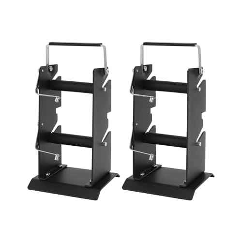 QWORK 2 Pack Dual Solder Dispenser Reel Solder Reel Stand, Adjustable Roll Holder Reel Dispenser, Spool Feeder Welding Tool