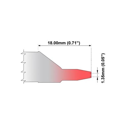 Thermaltronics M75DT005L Desoldering Tip - Inner Diameter 1.35mm (0.05in), Long Reach interchangeable for Metcal STDC-705L