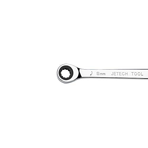 Jetech Double Box End Ratcheting Wrench 8mm x 10mm - Metric 72 Tooth Ratchet Gear Spanner Tools CR-V Heavy Duty Gear Spanner for Repairs