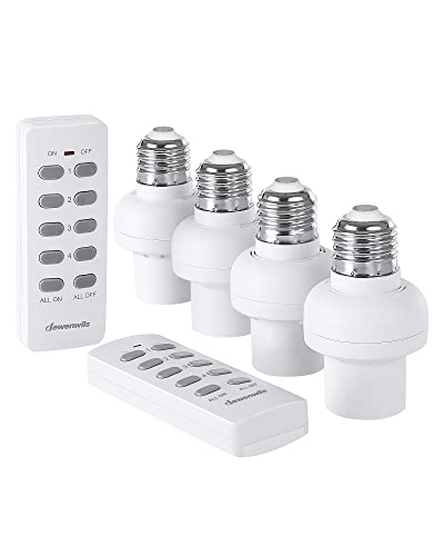 DEWENWILS Wireless Remote Control Light Socket Kit - 2 Remote + 4 Sockets