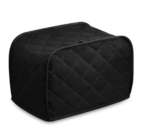 2-Slice Toaster Cover, Waterproof Polyester Toaster Cover for 2-Slice Toasters, Black