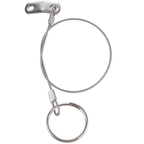 4 Pcs Full 316 Stainless Steel Lanyard Cable w' Drop Cam & Quick Release Ring Prevents Loss, Plastic Coating Tether Length 12", Free Installation Screws