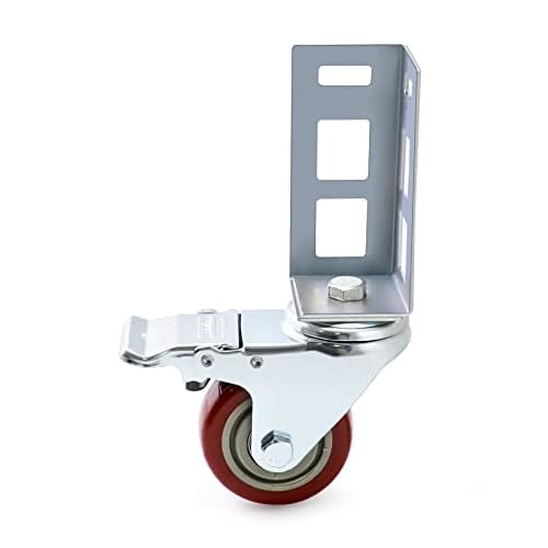 QWORK Storage Rack Caster Wheels, 4 Pack 3" Heavy Duty 500 lb. Max Total Capacity Storage Shelf Accessories, Fit for Boltless Self Locking Shelving Racks