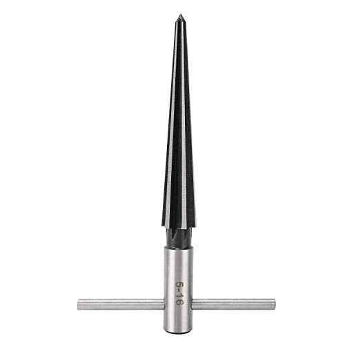 2 pcs Tapered Reamer T Handle 6 Fluted Chamfer Bridge Pin Hole Hand Held Reamer Sizes 1/8"-1/2" (3-13mm) & 5''-5/8'' (5-16mm) Handle Drilling Tools
