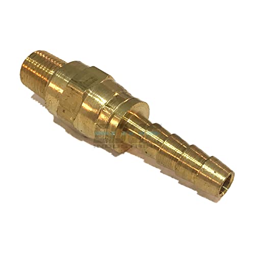 1/4 Inch Swivel Hose Barb Fitting - 1/8 Male NPT Brass Connector for Gas Water Air