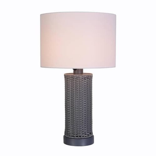 Ceybo 27.5 in. Gray Outdoor/Indoor Table Lamp – Weatherproof Boho Lighting for Patios, Porches, or Living Spaces