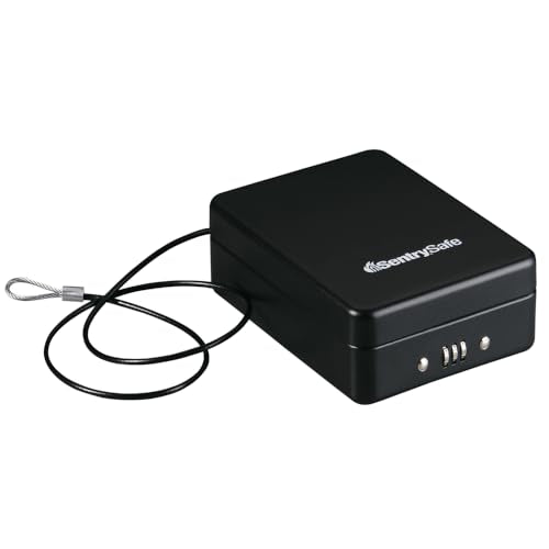 SentrySafe Small Portable Safe Combo Lock Black - Secure Valuables Dorm Office