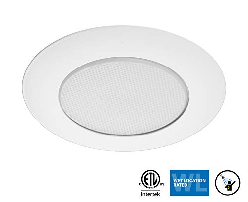 NICOR 6 Inch White Recessed Shower Trim with Albalite Lens - Model 17505