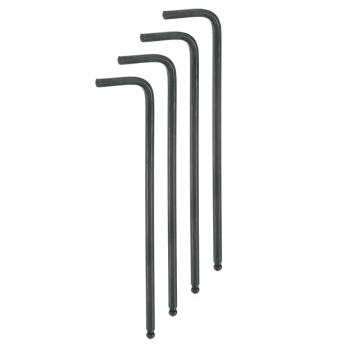 HARFINGTON 4pcs Ball End Hex Key Wrench 1/8" L-Shape Long Arm Hexagon SAE Wrenches Chrome Vanadium Steel Repairing Tool for Home Repair Black