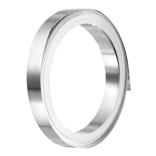 HARFINGTON Nickel Strip 0.1mm x 8mm (32.8ft / Roll) Nickel Plated Steel Strips for Lithium Battery Packs Car Nickel Tap for Cell Battery Pack Spot Welding and Soldering, Silver Tone