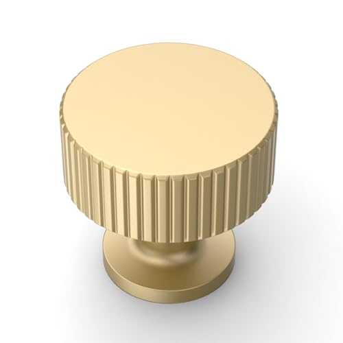 Asidrama 10 Pack Brushed Gold Kitchen Cabinet Knobs - Single Hole Handles