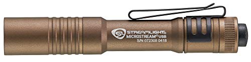 Streamlight MicroStream USB Flashlight Coyote, Clear Retail Packaging, 3.87"
