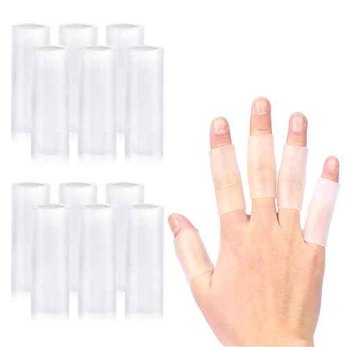 20 Pcs Finger Sleeves Protectors Silicone Finger Sleeve Gel Finger Sleeve Protectors Finger Covers Cushions and Protects Rubber Finger Shields Provide Relief forCracked Finger