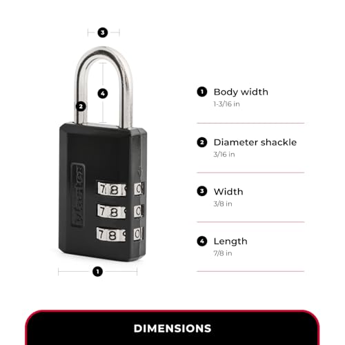 Master Lock Black 3-Digit Combination Padlock 2-Pack - Resettable Security Locks