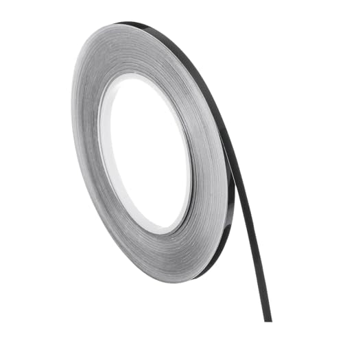 uxcell 0.2 Inch x 164Ft Foil Self Adhesive Tile Sticker Gap Sealing Tape Strip, Self Adhesive Metalized Polyester Film Tape for Graphic Arts, Wardrobe Crafts, Tile Trim Black