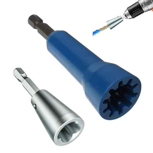 Wire Twister Tool for Drill,Wire Twister Portable Wire Nut Twister Wire Twisting Tool 6mm Hex Shank Cable Quick Stripping for Power Drill (Silver-1set)