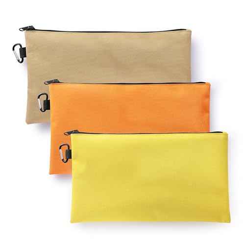 3PCS Tool Pouches with Zipper, Premium small Tool Bags, Waterproof Utility zipper Pouch for Organizers and Storage