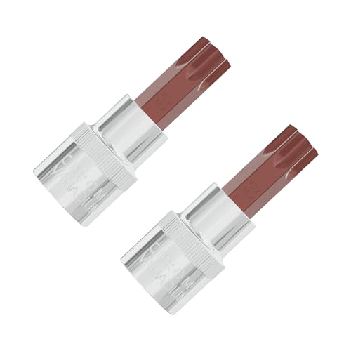 2PCS 3/8" Drive T50 Torx Bit Socket, S2 Steel Bits, Heat Treated CR-V Steel Star Sockets 1.9" Length