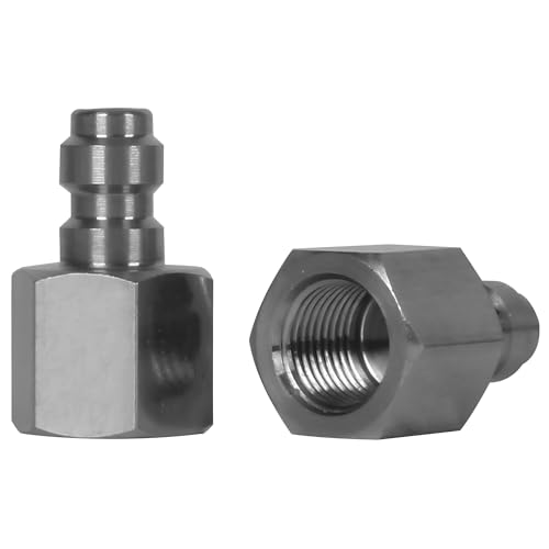 Universal 8mm Quick-Disconnect Plug Adapter, Stainless Steel 1/8" BSPP Female Thread, PCP Paintball Charging Fittings with Sealing O-Ring